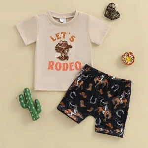 Infant Let's Rodeo Shirt and Matching Western Shorts Set