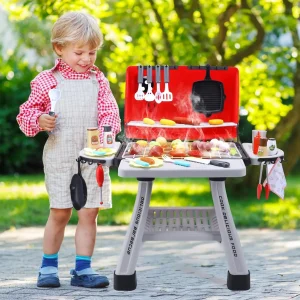 Realistic Smoke BBQ Grill Playset