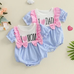 I Love Mom/Dad Rompers