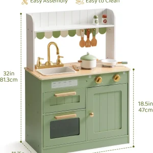Pretend Play Kitchen Set with Cutting Food