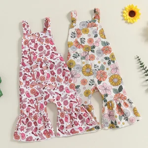 Toddler Girl Denim Overalls with Adjustable Straps