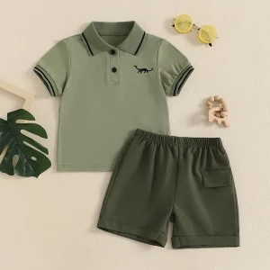 Dino Collar Shirt Set
