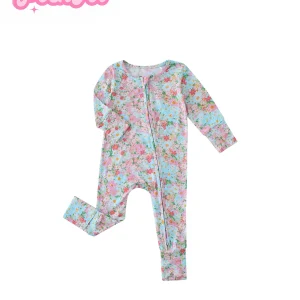Floral Bamboo Zipper Pajamas