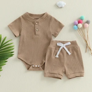 Adorable Baby Ribbed Unisex Romper