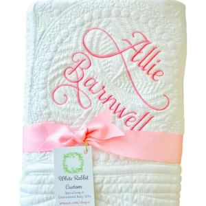 Embroidered Monogrammed Baby Quilt