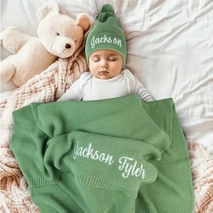 Organic Cotton Personalized Baby Blanket