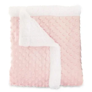 Reversible Pink Popcorn Plush Super Soft Baby Blanket